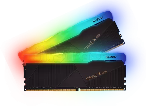 Photo de Kit Barrettes mémoire 16Go (2x8Go) DIMM DDR4 Klevv Cras X RGB  3200Mhz (Noir)