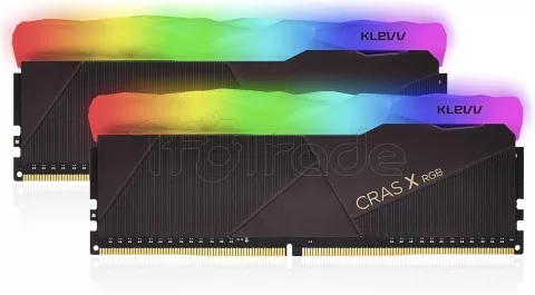 Photo de Kit Barrettes mémoire 16Go (2x8Go) DIMM DDR4 Klevv Cras X RGB  3600Mhz (Noir)