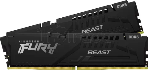 Photo de Kit Barrettes mémoire 16Go (2x8Go) DIMM DDR5 Kingston Fury Beast 5600MHz (Noir)