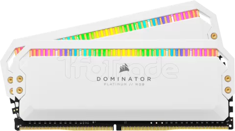 Photo de Kit Barrettes mémoire 32Go (2x16Go) DIMM DDR4 Corsair Dominator Platinum RGB  3200Mhz (Blanc)