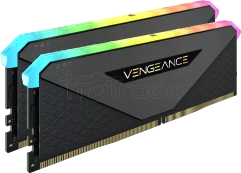 Photo de Kit Barrettes mémoire 32Go (2x16Go) DIMM DDR4 Corsair Vengeance RT RGB PC25600 (3200MHz) (Noir)