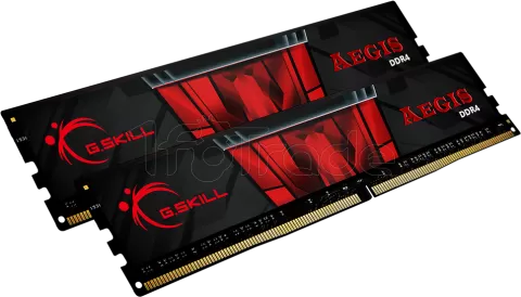 Photo de Kit Barrettes mémoire 32Go (2x16Go) DIMM DDR4 G.Skill Aegis  2400Mhz (Noir et Rouge)