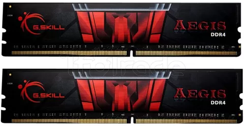 Photo de Kit Barrettes mémoire 32Go (2x16Go) DIMM DDR4 G.Skill Aegis  2400Mhz (Noir et Rouge)