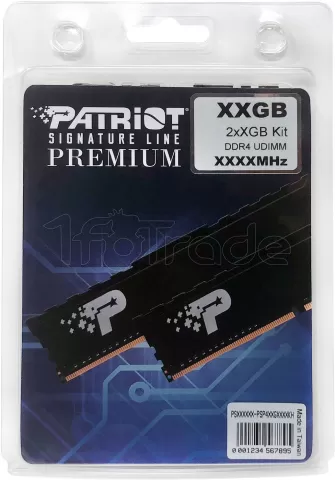 Photo de Kit Barrettes mémoire 32Go (2x16Go) DIMM DDR4 Patriot Signature Line Premium  2666Mhz (Noir)