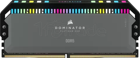 Photo de Kit Barrettes mémoire 32Go (2x16Go) DIMM DDR5 Corsair Dominator Platinum RGB 5200MHz AMD Expo (Gris)