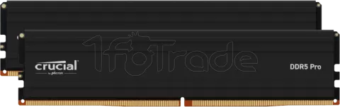 Photo de Kit Barrettes mémoire 32Go (2x16Go) DIMM DDR5 Crucial Pro 6000MHz (Noir)