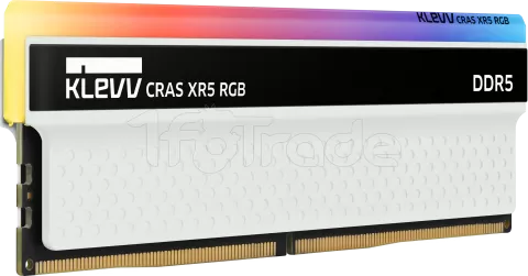 Photo de Kit Barrettes mémoire 32Go (2x16Go) DIMM DDR5 Klevv Cras XR5 RGB 6000Mhz (Blanc)