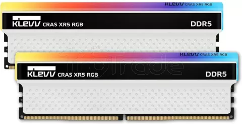 Photo de Kit Barrettes mémoire 32Go (2x16Go) DIMM DDR5 Klevv Cras XR5 RGB 6000Mhz (Blanc)