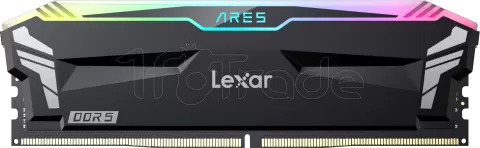 Photo de Kit Barrettes mémoire 32Go (2x16Go) DIMM DDR5 Lexar Ares RGB 7200MHz (Noir)