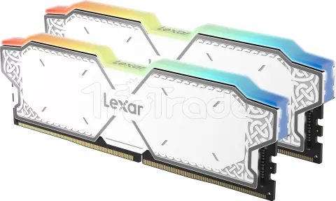 Photo de Kit Barrettes mémoire 32Go (2x16Go) DIMM DDR5 Lexar Thor RGB 6000MHz (Blanc)