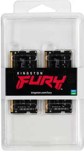 Photo de Kit Barrettes mémoire 32Go (2x16Go) SODIMM DDR4 Kingston Fury Impact  3200Mhz (Noir)