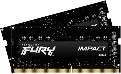 Photo de Kit Barrettes mémoire 32Go (2x16Go) SODIMM DDR4 Kingston Fury Impact  3200Mhz (Noir)