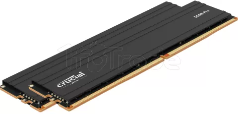 Photo de Kit Barrettes mémoire 48Go (2x24Go) DIMM DDR5 Crucial Pro 6000MHz (Noir)