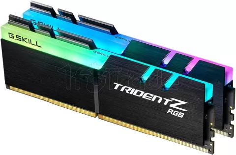 Photo de Kit Barrettes mémoire 64Go (2x32Go) DIMM DDR4 G.Skill Trident Z RGB 4400Mhz (Noir)