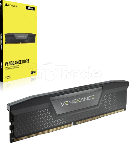 Photo de Kit Barrettes mémoire 64Go (2x32Go) DIMM DDR5 Corsair Vengeance  5200MHz (Noir)