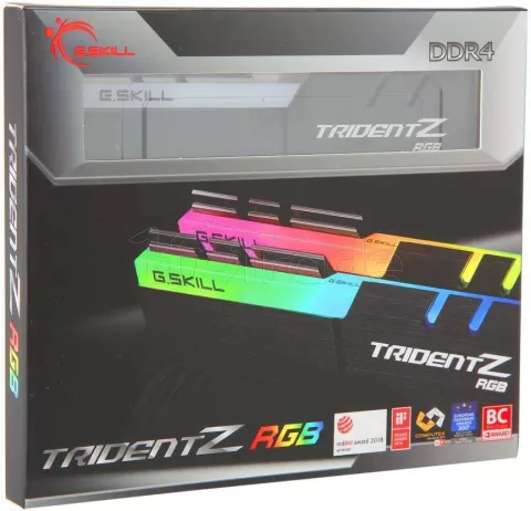 Photo de Kit Barrettes mémoire DIMM DDR4 G.Skill Trident Z RGB  3200Mhz 32Go (4x8Go) (Noir)