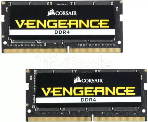 Photo de Kit Barrettes mémoire SODIMM DDR4 Corsair Vengeance  2400Mhz 32Go (2x16Go) (Noir)