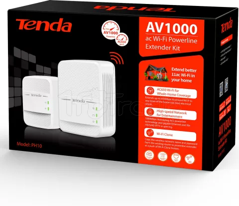 Photo de Kit de 2 Adaptateurs CPL + WiFi Tenda PH10 (AV1000)