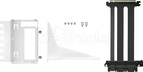 Photo de Kit Riser PCIe 4.0 16X Fractal Design Flex 2 avec support vertical et nappe 20cm (Blanc)