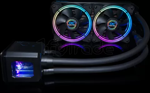 Photo de Kit Watercooling AIO Alphacool Eisbaer Aurora RGB - 240mm (Noir)