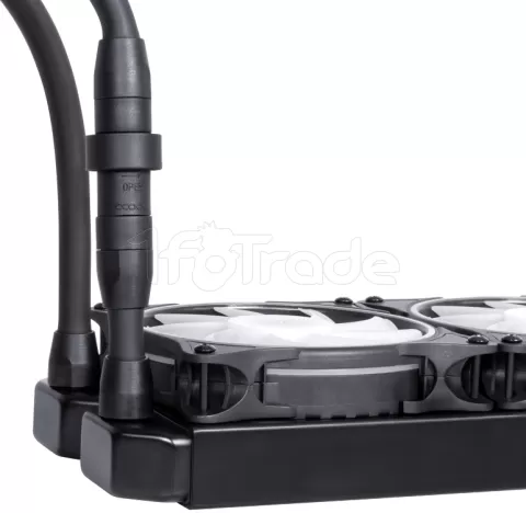 Photo de Kit Watercooling AIO Alphacool Eisbaer Pro Aurora RGB - 240mm (Noir)