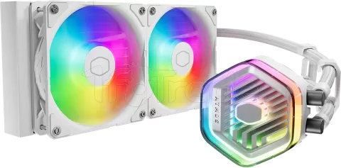 Photo de Kit Watercooling AIO Cooler Master MasterLiquid Atmos RGB - 240mm (Blanc)