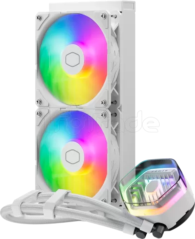 Photo de Kit Watercooling AIO Cooler Master MasterLiquid Atmos RGB - 240mm (Blanc)