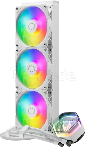 Photo de Kit Watercooling AIO Cooler Master MasterLiquid Atmos RGB - 360mm (Blanc)