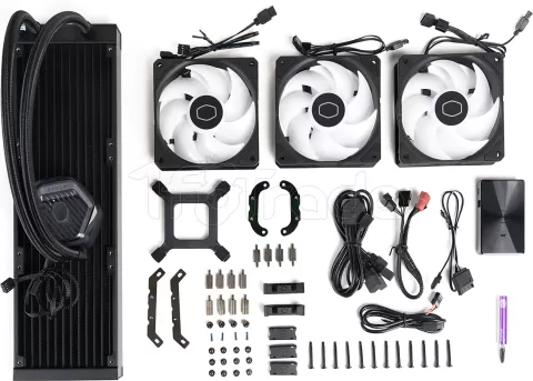 Photo de Kit Watercooling AIO Cooler Master MasterLiquid Atmos RGB - 360mm (Noir)