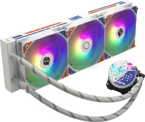 Photo de Kit Watercooling AIO Cooler Master MasterLiquid L Core Street Fighter 6 RGB - 360mm (Blanc/Bleu/Orange)