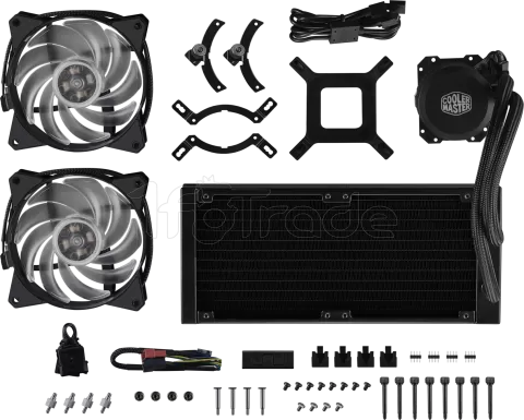 Photo de Kit Watercooling AIO Cooler Master MasterLiquid Lite V2 RGB - 240mm (Noir)