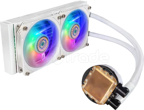 Photo de Kit Watercooling AIO Cooler Master MasterLiquid PL-Flux RGB - 240mm (Blanc)