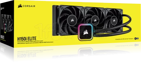 Photo de Kit Watercooling AIO Corsair iCue H150i Elite RGB - 360mm (Noir)