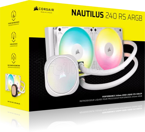 Photo de Kit Watercooling AIO Corsair Nautilus RGB - 240mm (Blanc)