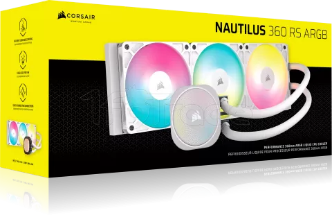 Photo de Kit Watercooling AIO Corsair Nautilus RGB - 360mm (Blanc)