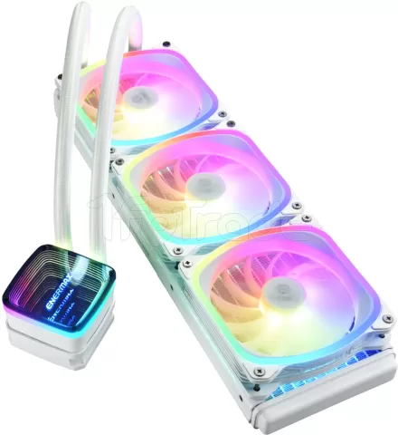 Photo de Kit Watercooling AIO Enermax AquaFusion ADV RGB - 360mm (Blanc)