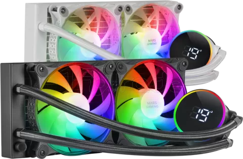 Photo de Kit Watercooling AIO Mars Gaming ML-LCD RGB - 240mm (Noir)