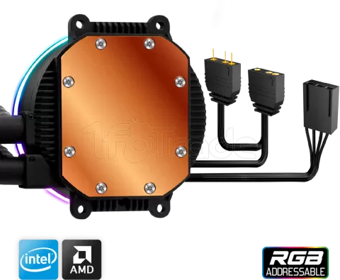 Photo de Kit Watercooling AIO Spirit of Gamer LiquidForce RGB - 120mm (Noir)