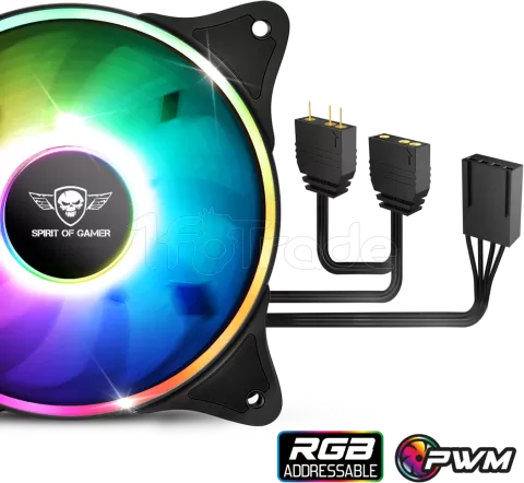 Photo de Kit Watercooling AIO Spirit of Gamer LiquidForce RGB - 120mm (Noir)