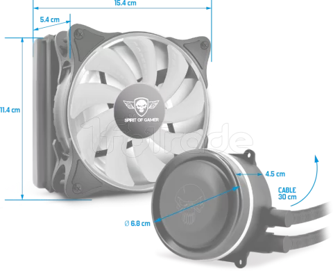 Photo de Kit Watercooling AIO Spirit of Gamer LiquidForce RGB - 120mm (Noir)