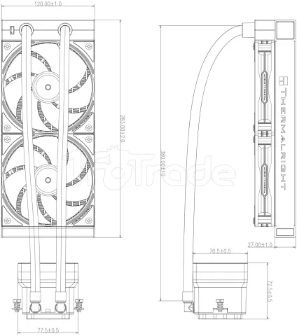 Photo de Kit Watercooling AIO Thermalright Grand Vision RGB - 240mm (Blanc)