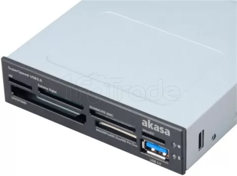 Photo de Lecteur de Cartes Akasa AK-ICR-14 + 1 port USB (Noir)