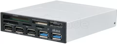 Photo de Lecteur de Cartes Akasa AK-ICR-16 2.5" Interne + 5 ports USB (Noir)