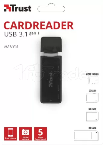 Photo de Lecteur de Cartes Externe Trust USB 3.1 Nanga (Noir)