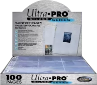 Photo de Lot de 100 feuilles classeur pour 9 cartes Ultra Pro silver series format 63.5x88.9mm (Transparent)