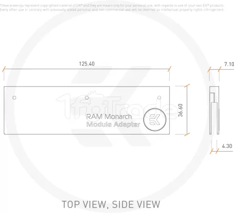 Photo de Lot de 2 Dissipateurs thermiques pour Mémoire Ram Ekwb EK-RAM Monarch Module (Argent)