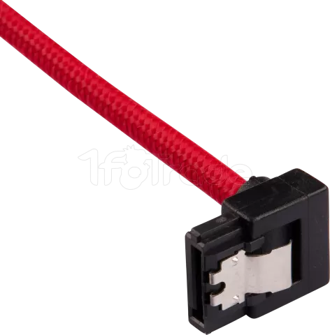 Photo de Lot de 2 Nappes S-ATA Corsair Premium coudé 90° 60cm (Rouge)