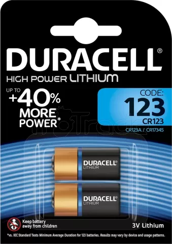 Photo de Lot de 2 piles Lithium Duracell CR123 3V