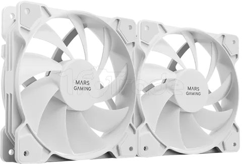 Photo de Lot de 2 Ventilateurs boitier Mars Gaming MF-PWMX2 - 12cm (Blanc)