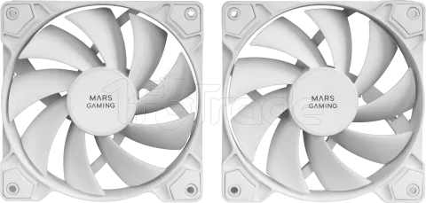 Photo de Lot de 2 Ventilateurs boitier Mars Gaming MF-PWMX2 - 12cm (Blanc)